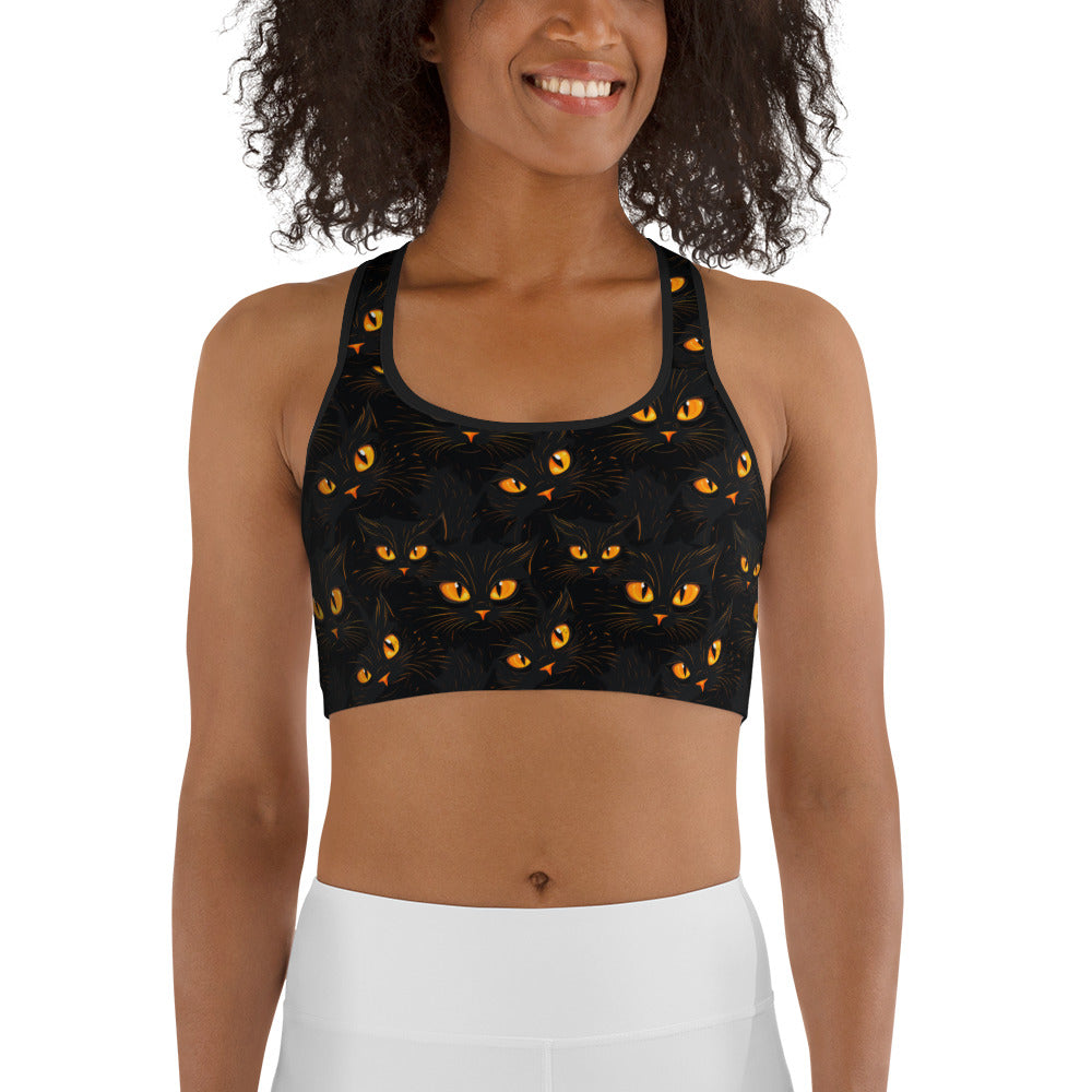 Spooky Cat Eyes Sports bra