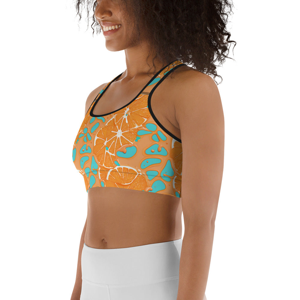 Orange Splash Sports bra