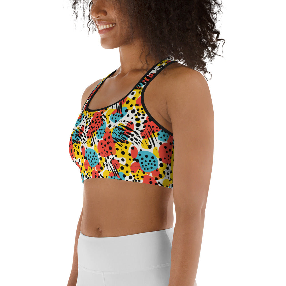 Abstract Pop Art Printed Sports bra