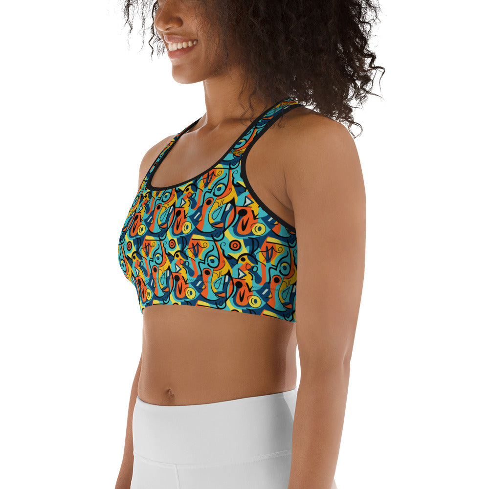 Fine Arts Geometric Printed Sports bra