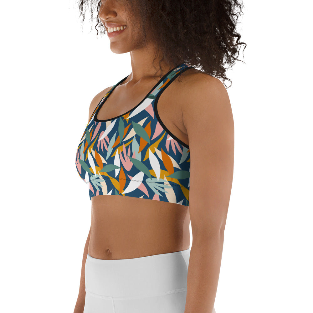 Colorful Leaves Summer Vibes Sports bra