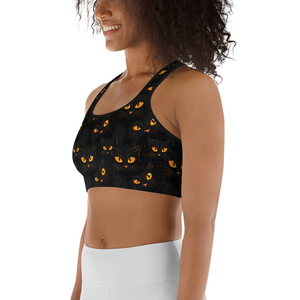 Spooky Cat Eyes Sports bra