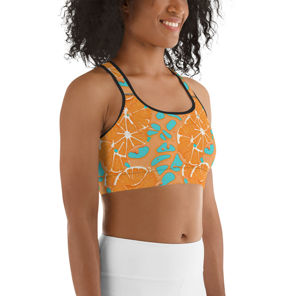 Orange Splash Sports bra