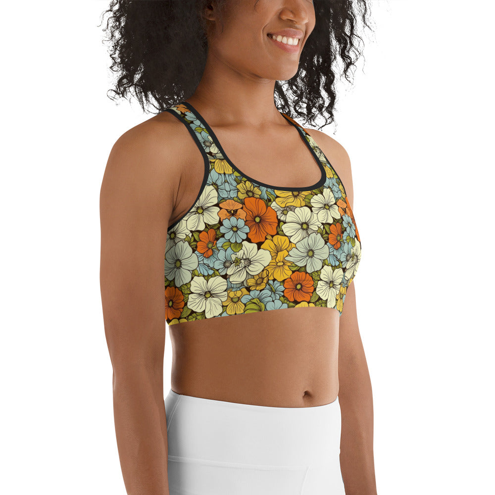 Spring Floral Print Sports bra