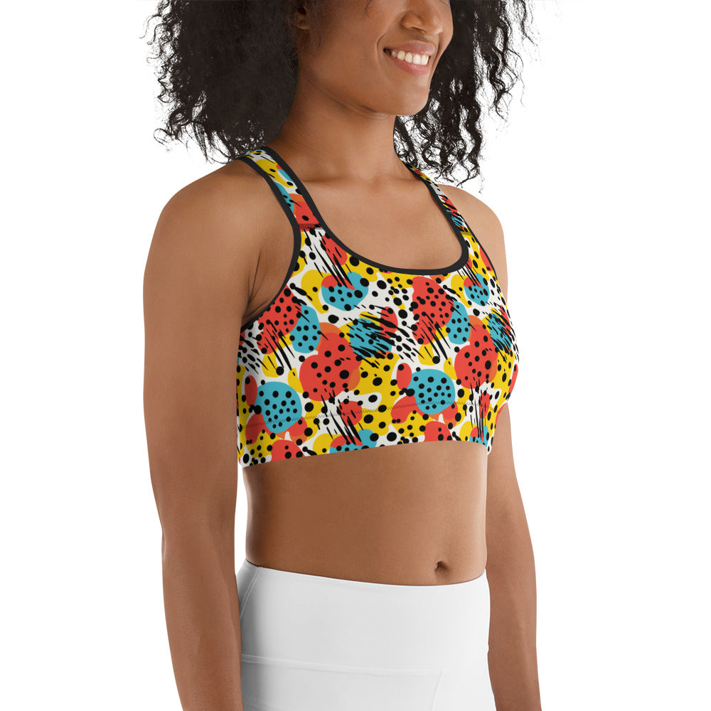 Abstract Pop Art Printed Sports bra