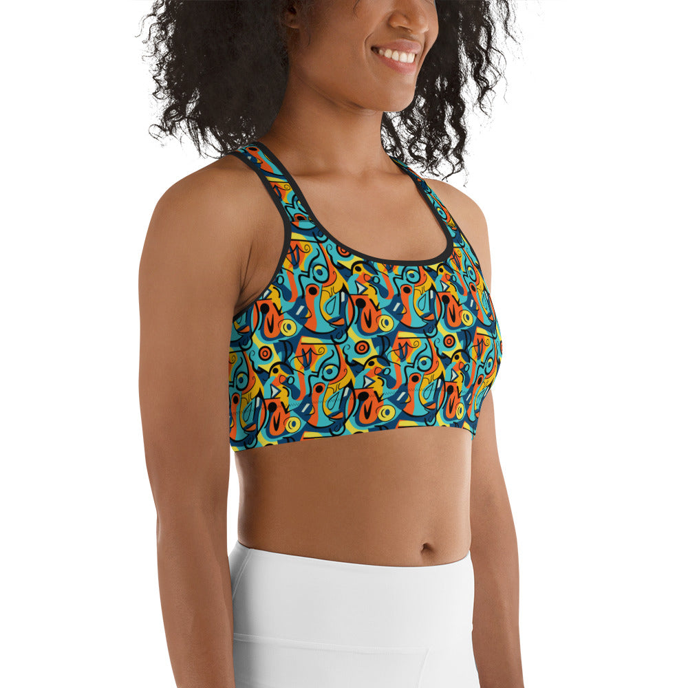 Fine Arts Geometric Printed Sports bra