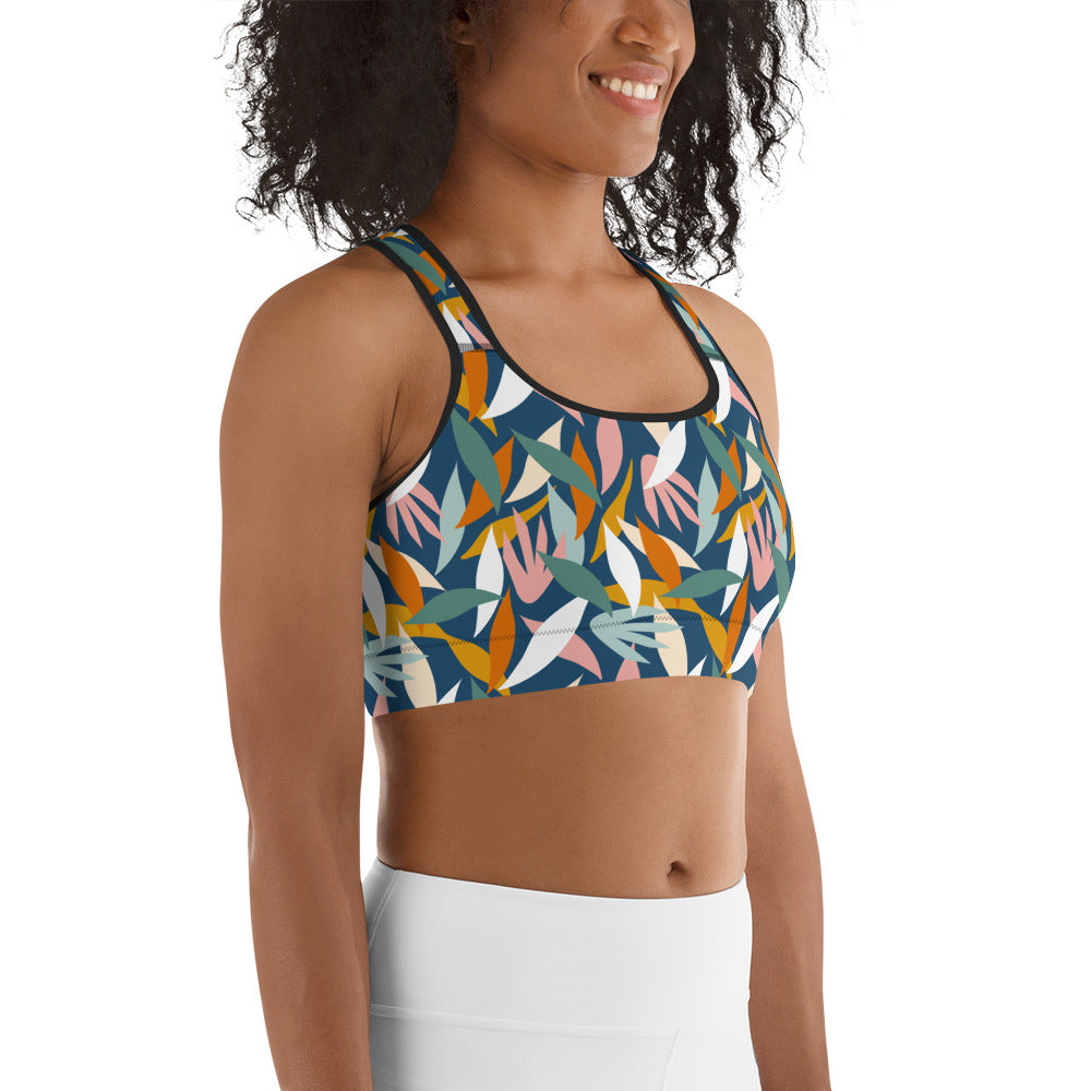 Colorful Leaves Summer Vibes Sports bra