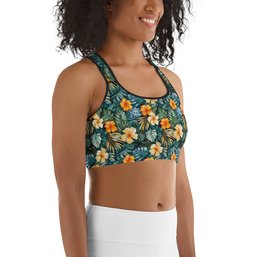 Tropical Floral Printed Sports bra