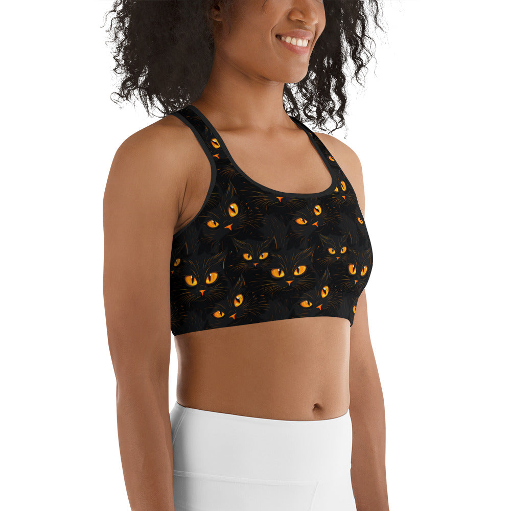 Spooky Cat Eyes Sports bra