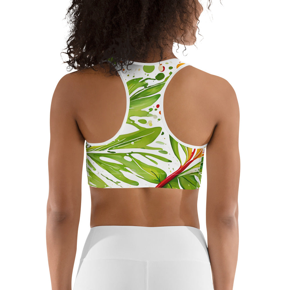 Palm Leaf Splash Sports bra