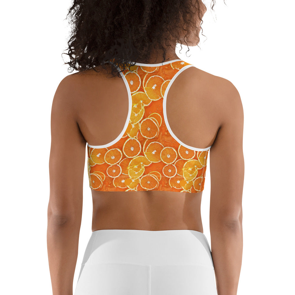 Orange Slice Tropicana Vibes Sports bra