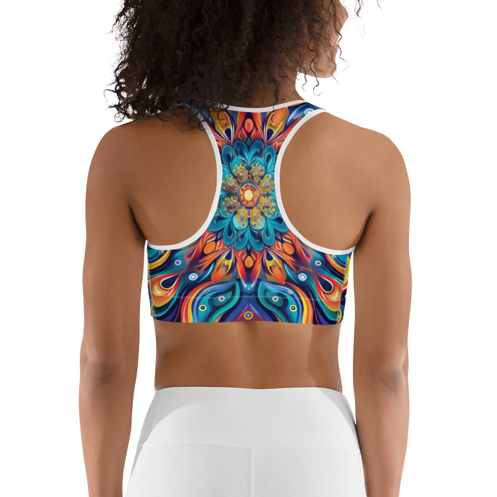 Psychedelic Illusion Pattern Sports bra