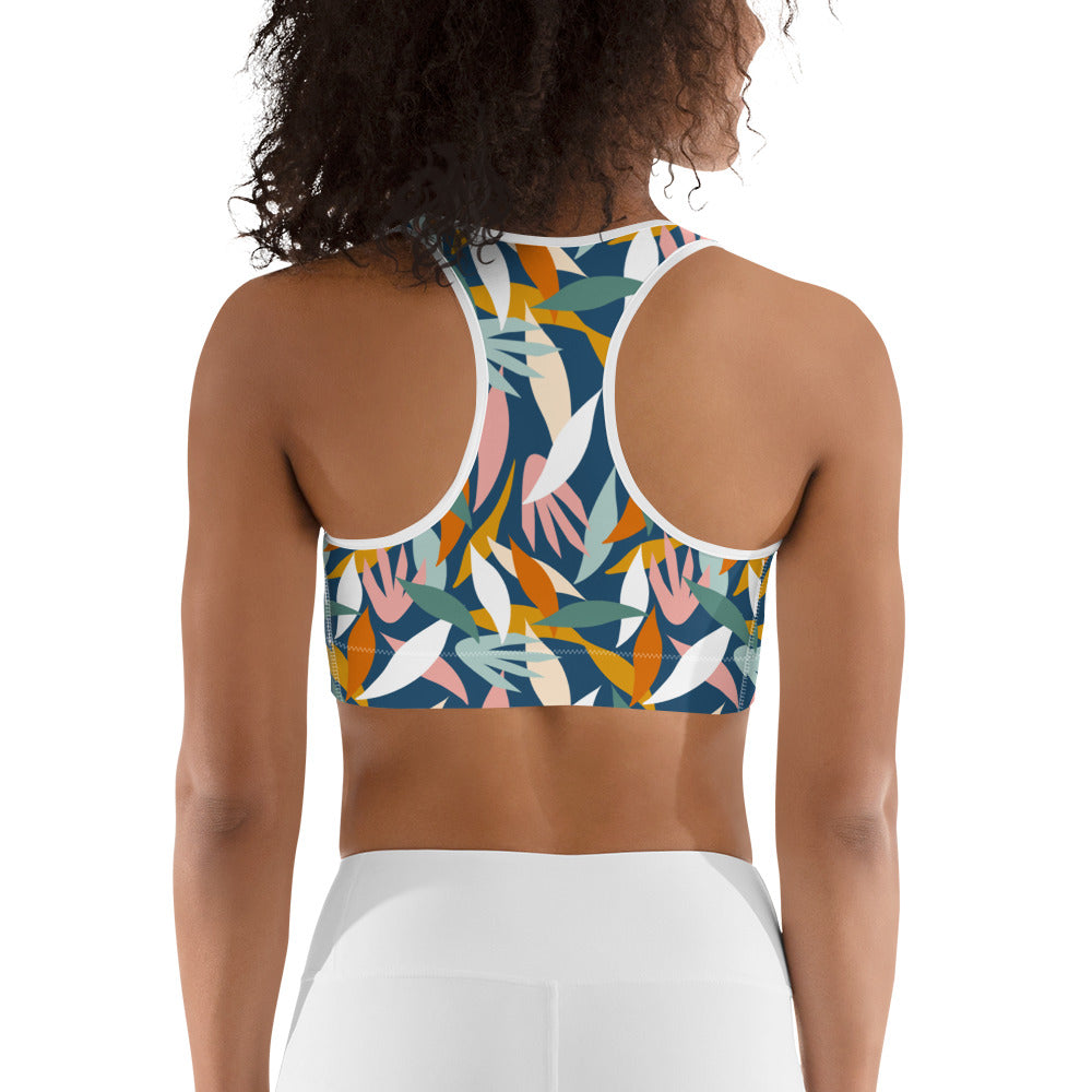 Colorful Leaves Summer Vibes Sports bra