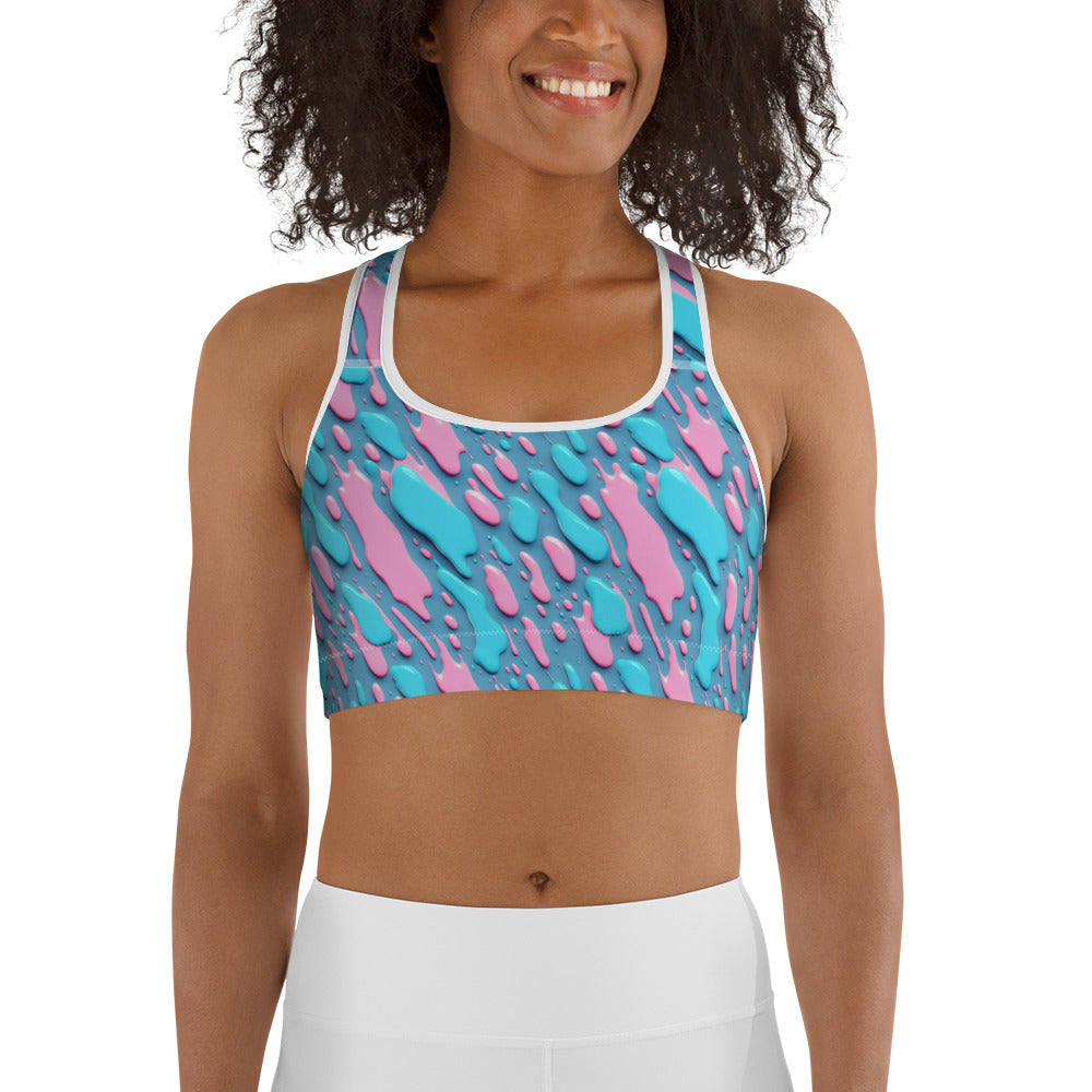 Pestle and Pink Color Splash Sports bra