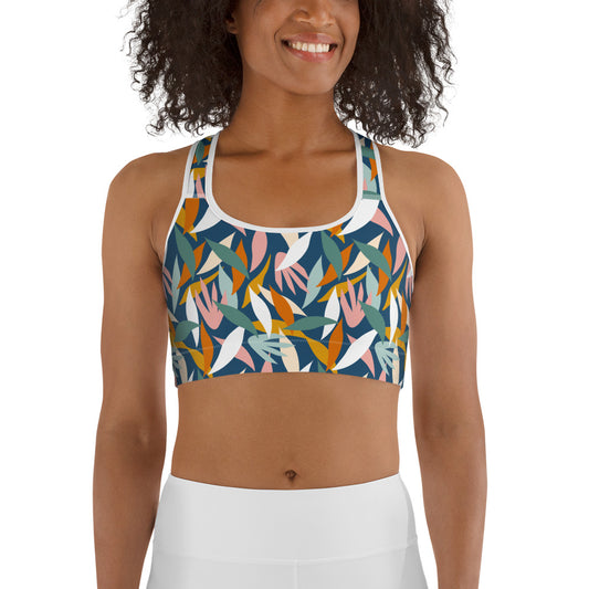 Colorful Leaves Summer Vibes Sports bra