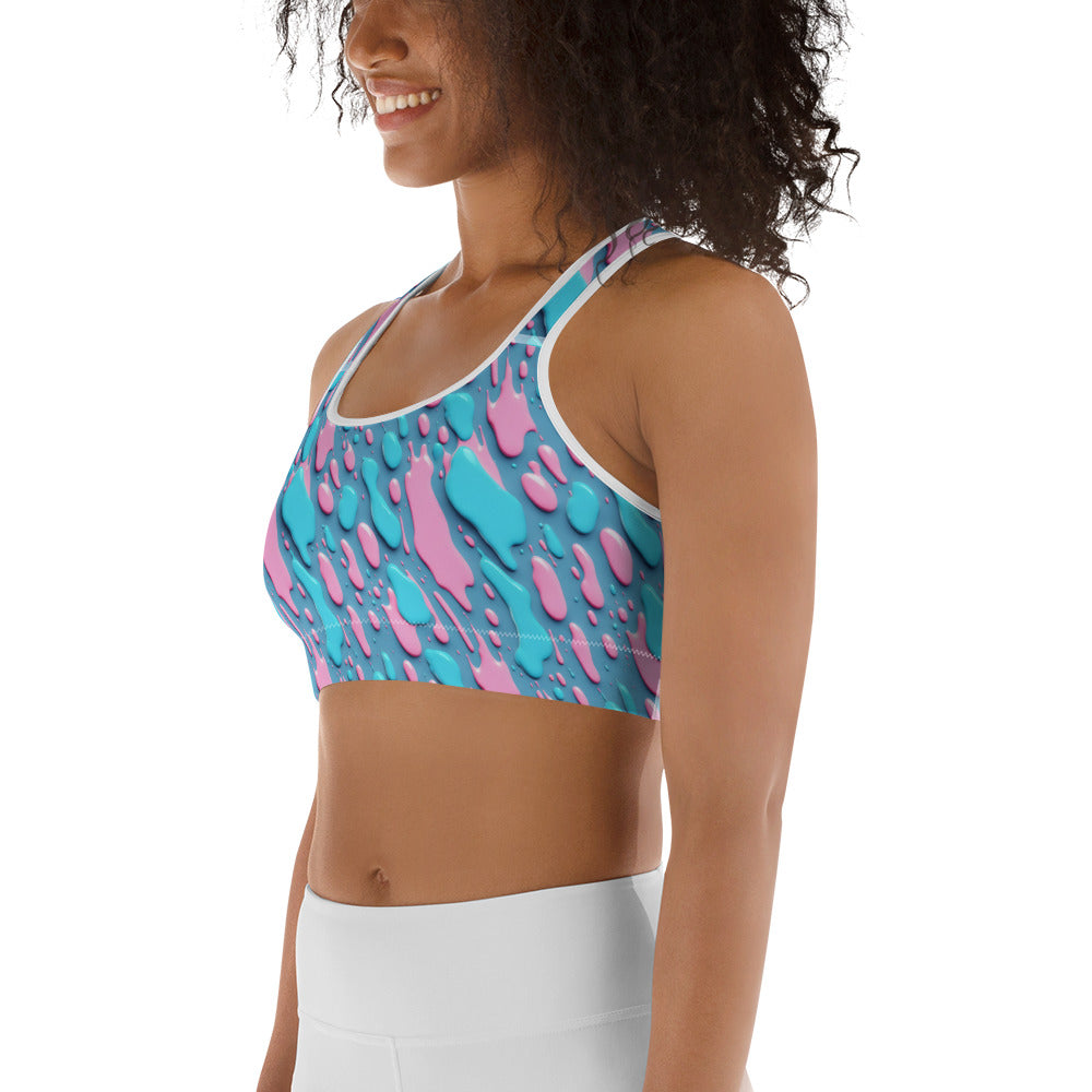 Pestle and Pink Color Splash Sports bra