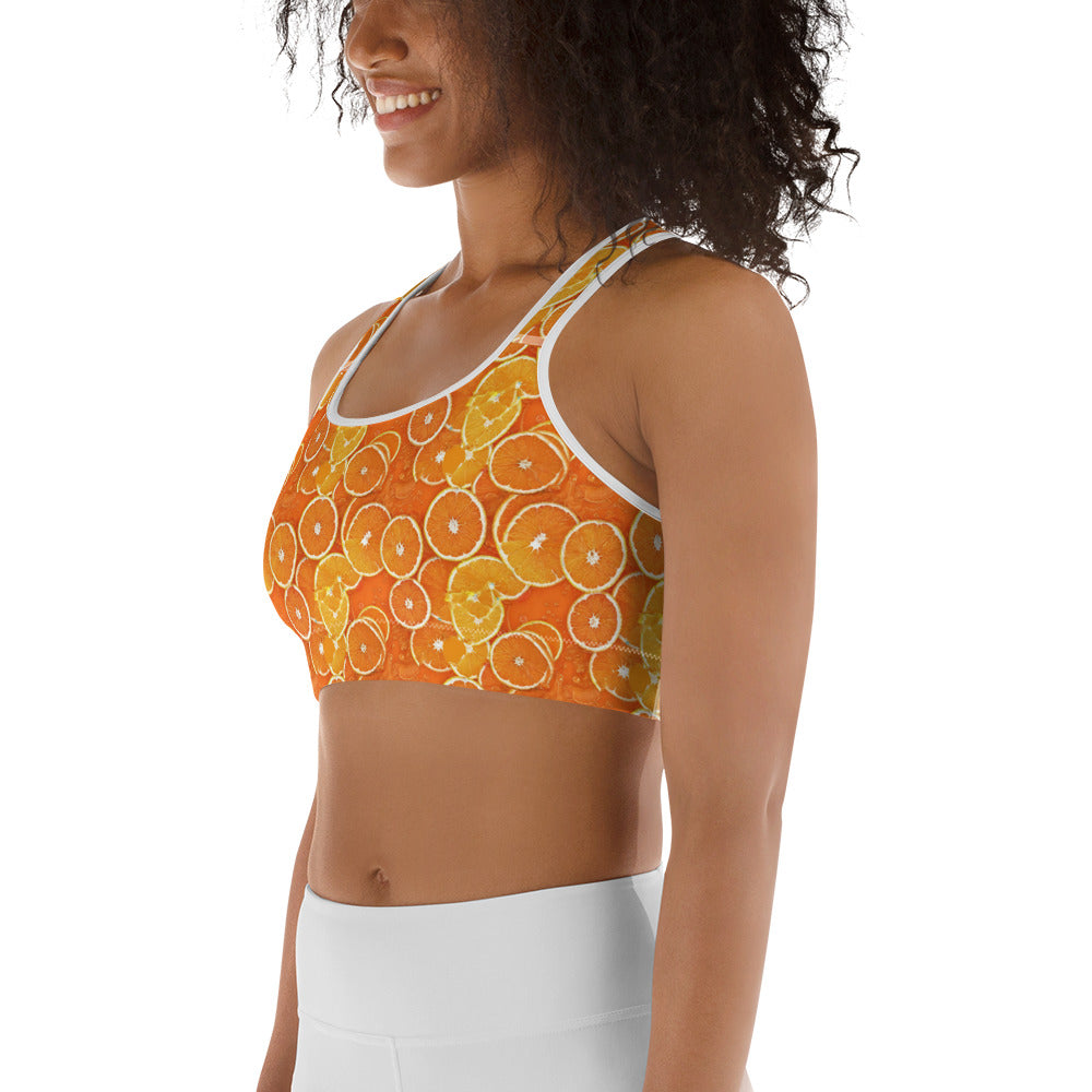 Orange Slice Tropicana Vibes Sports bra