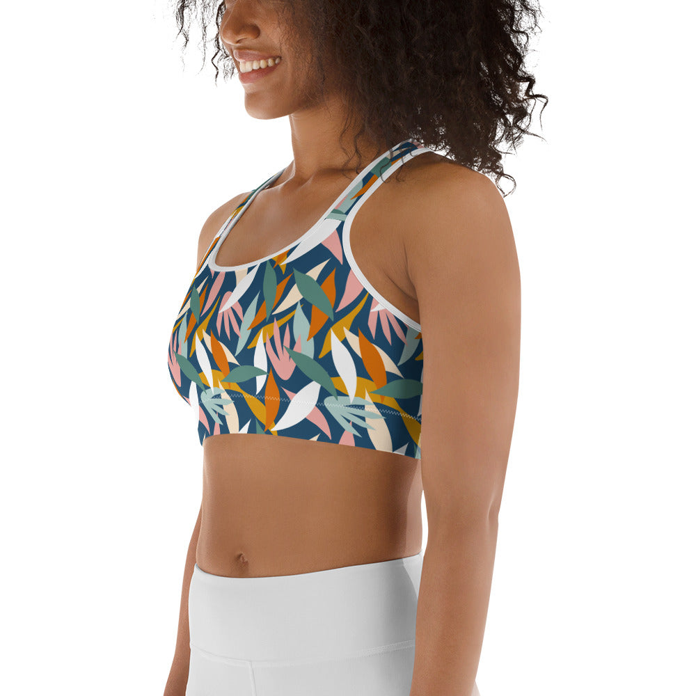 Colorful Leaves Summer Vibes Sports bra