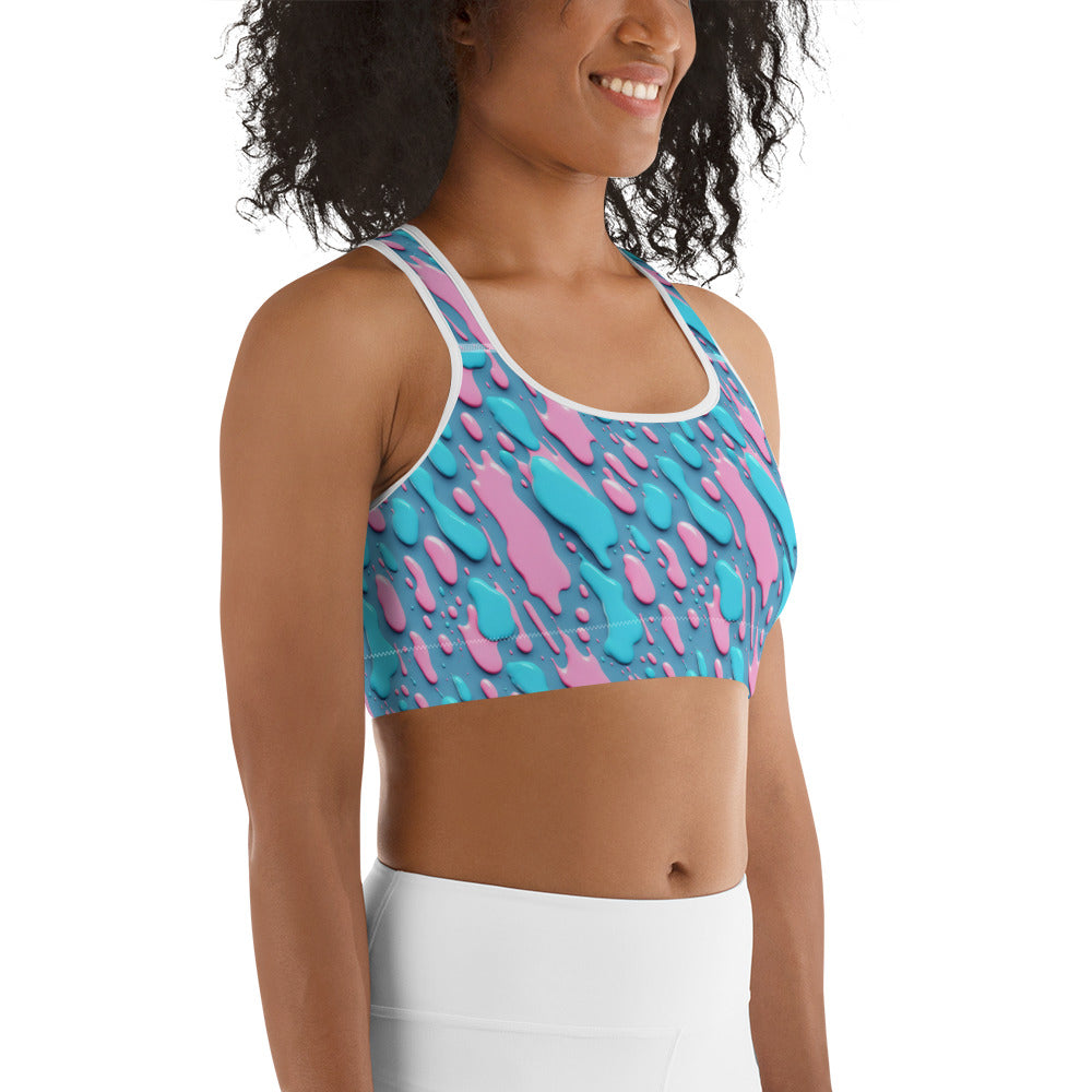 Pestle and Pink Color Splash Sports bra