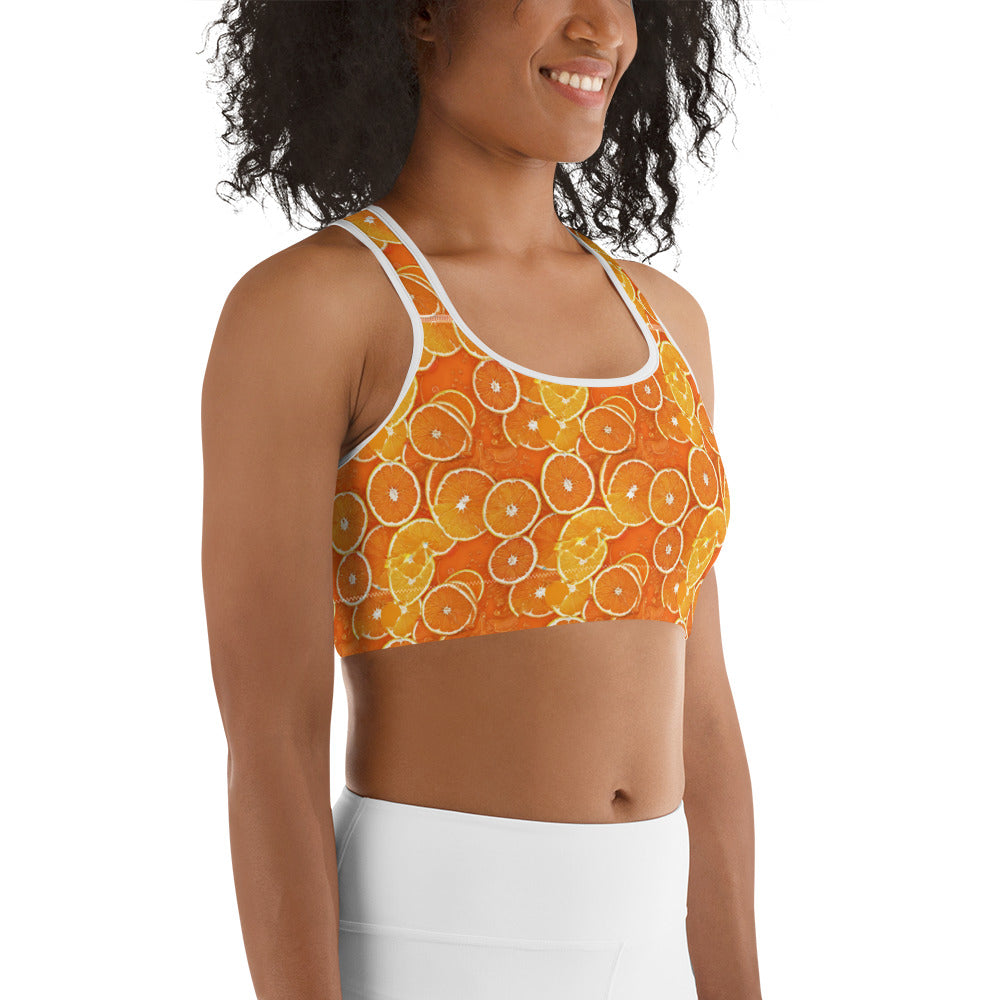 Orange Slice Tropicana Vibes Sports bra