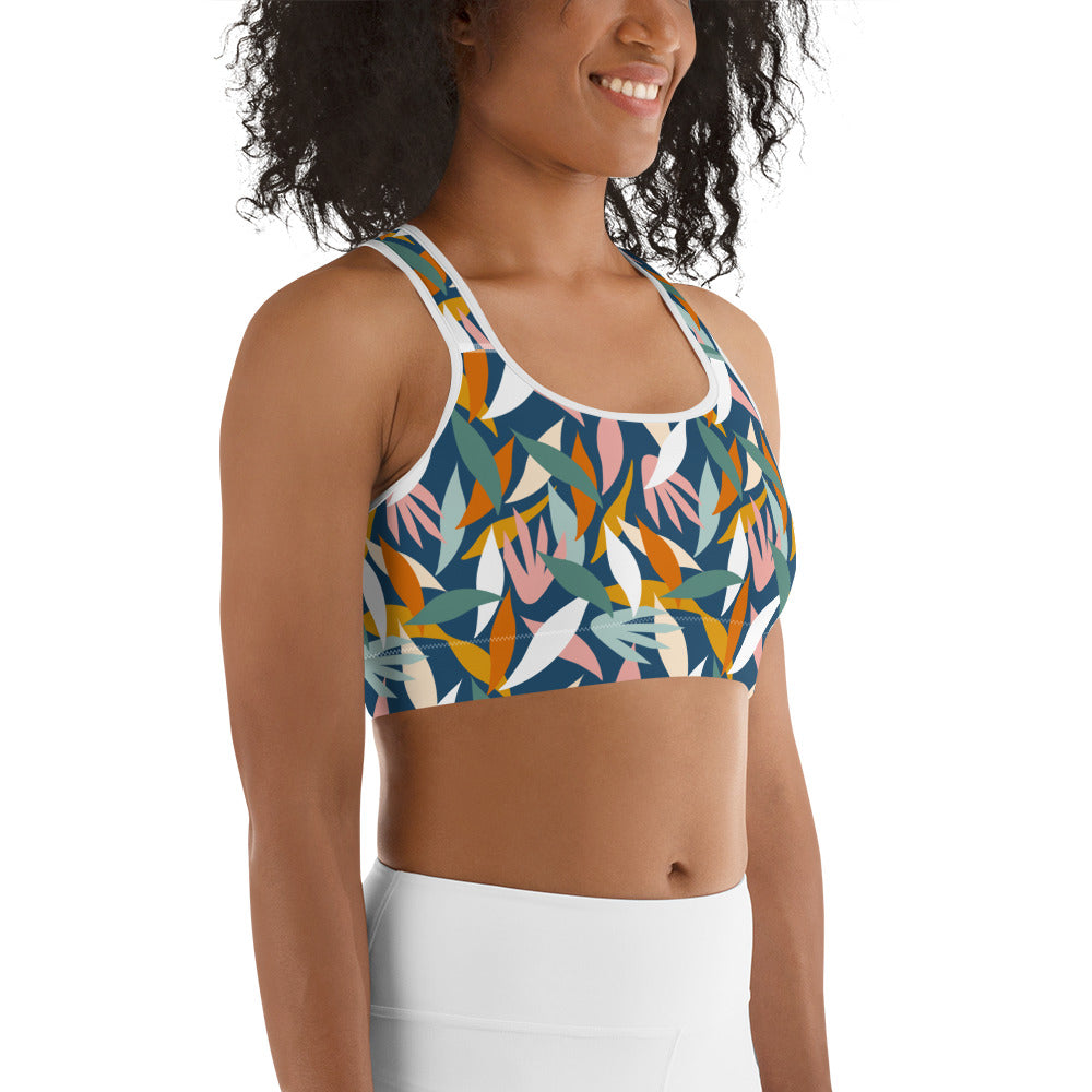 Colorful Leaves Summer Vibes Sports bra