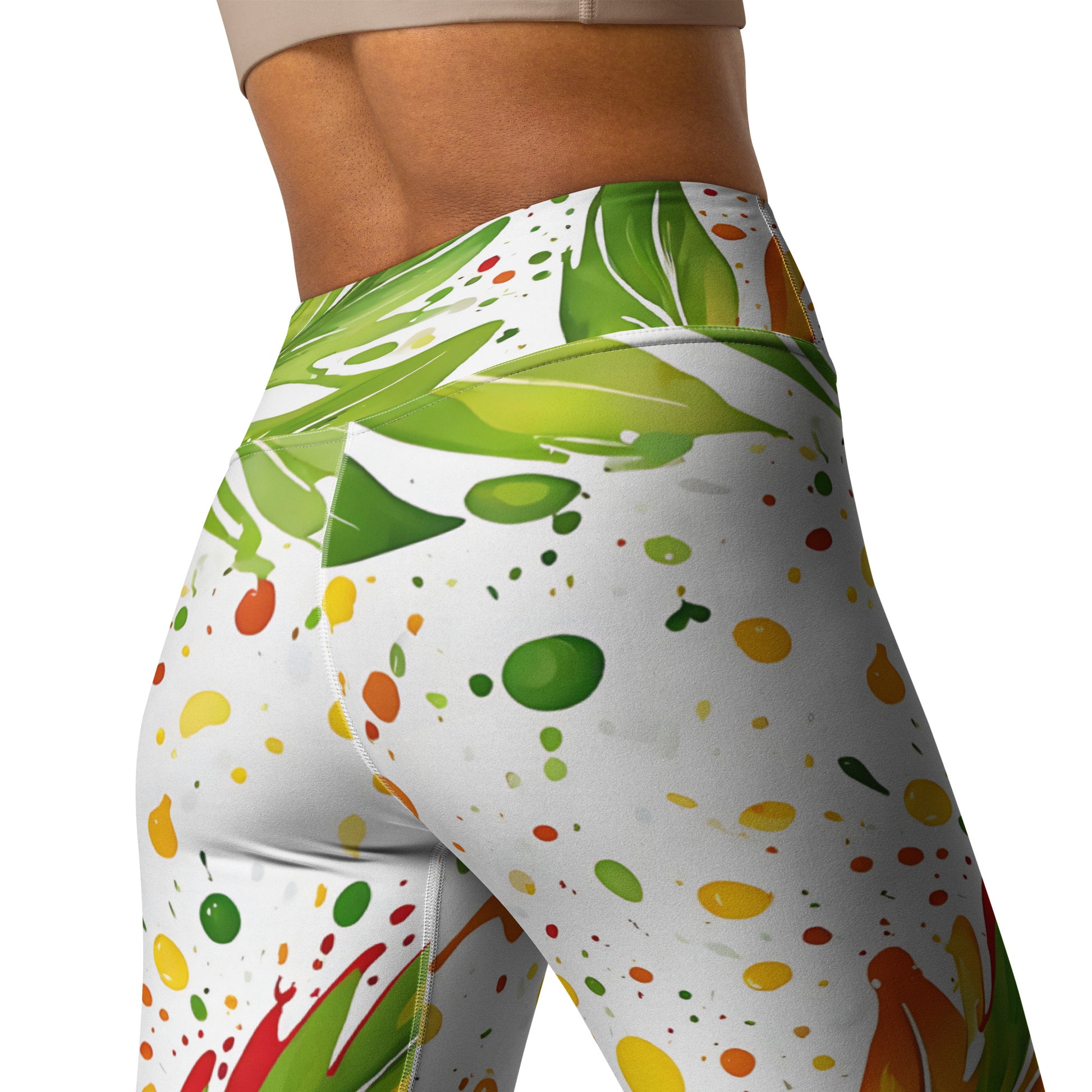 Palm Leaf Splash Yoga Leggings