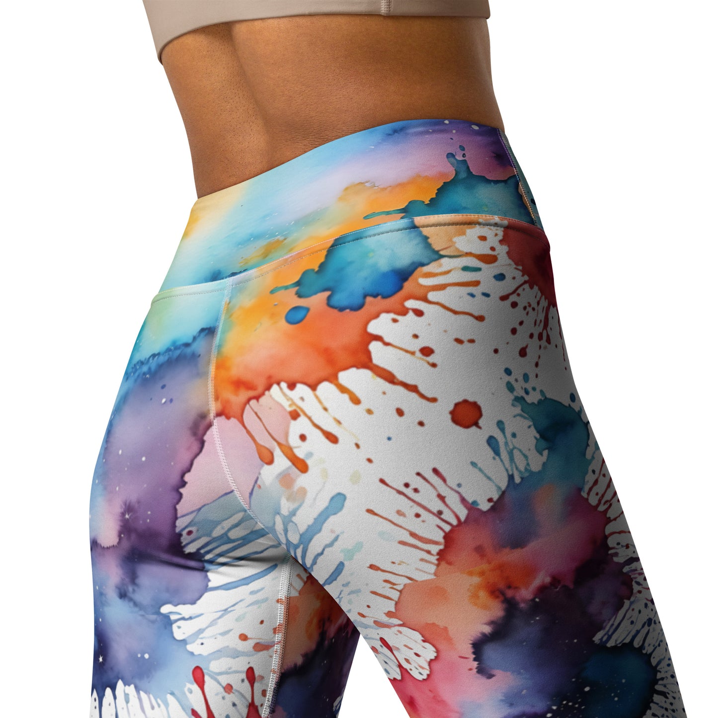 Watercolor Splash Yoga Leggings