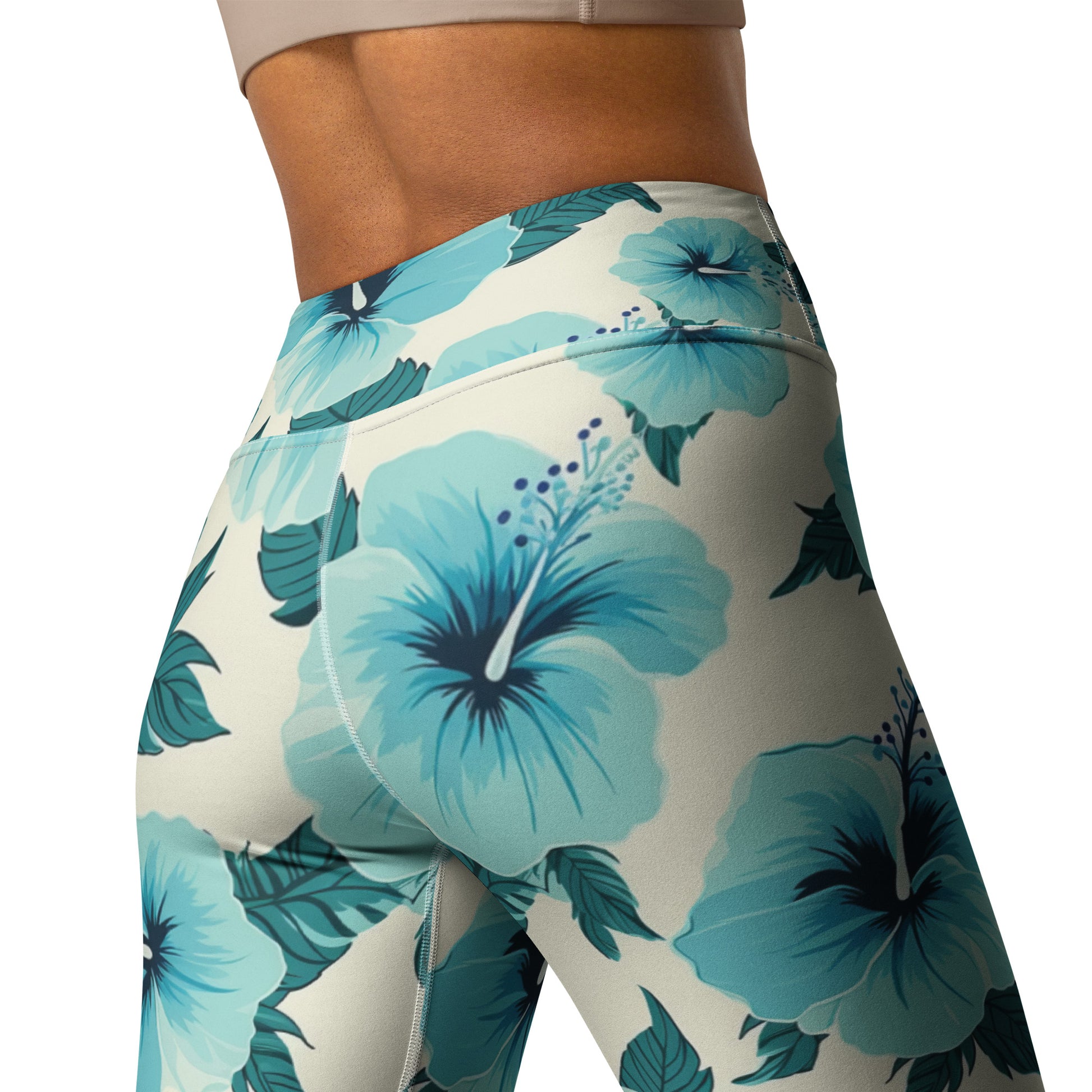 Hibiscus Azul Yoga Leggings