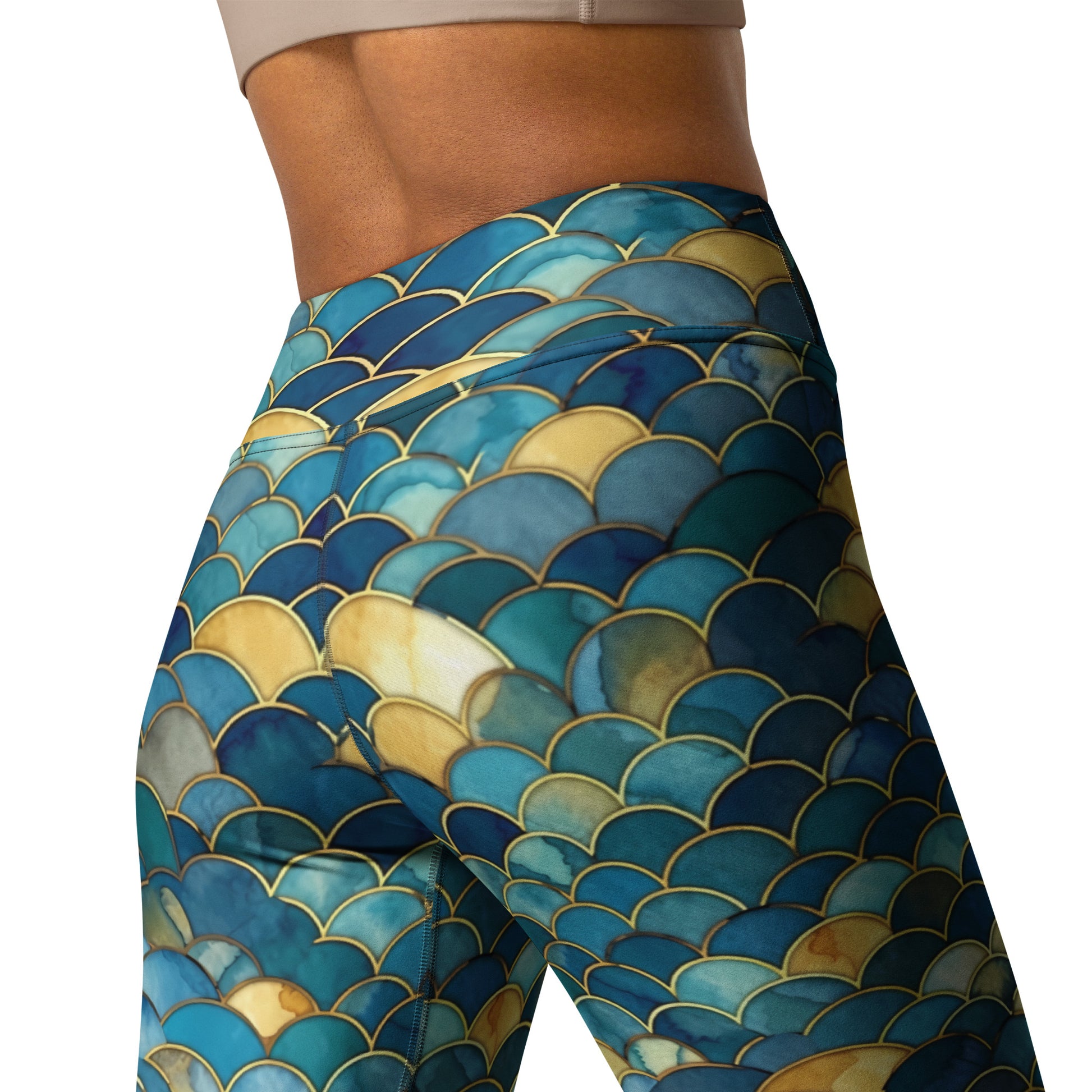 Fish Scale Pattern Yoga Leggings