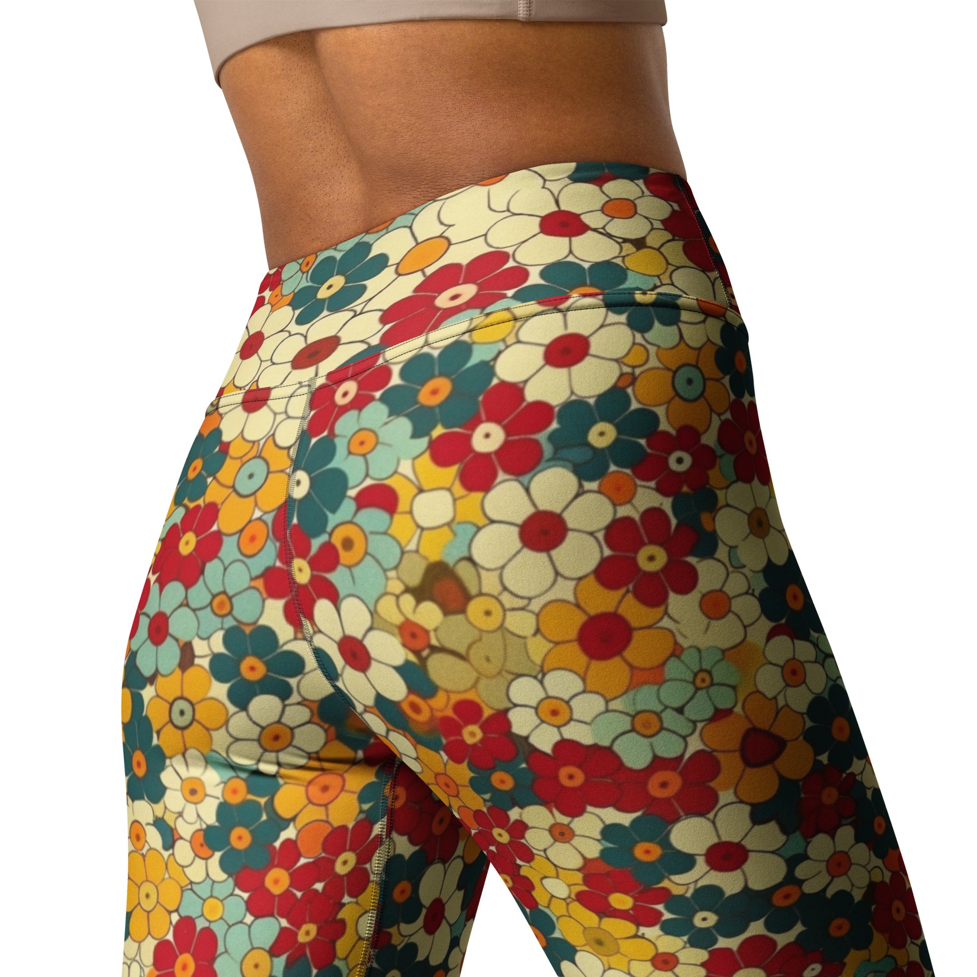 Groovy Spring Floral Yoga Leggings