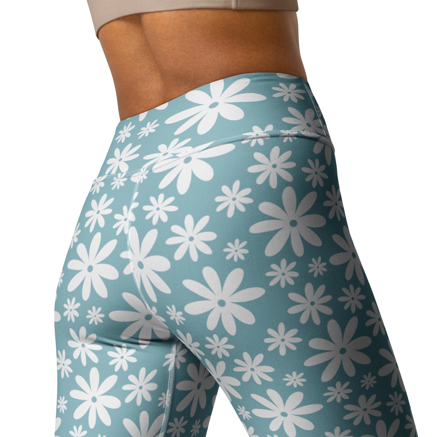 White Floral Yoga Leggings