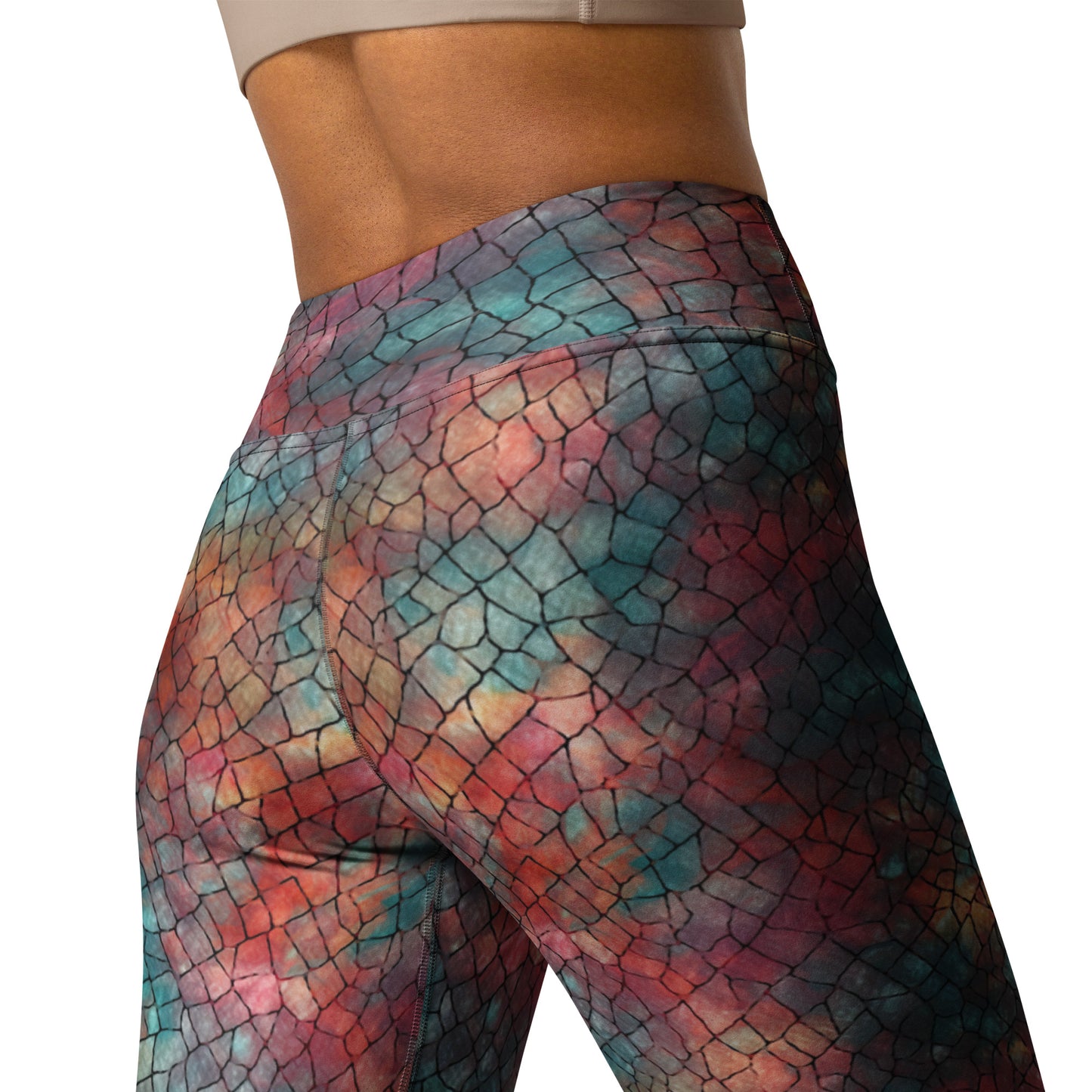 Abstract Pattern Darkness of Colors Yoga Leggings