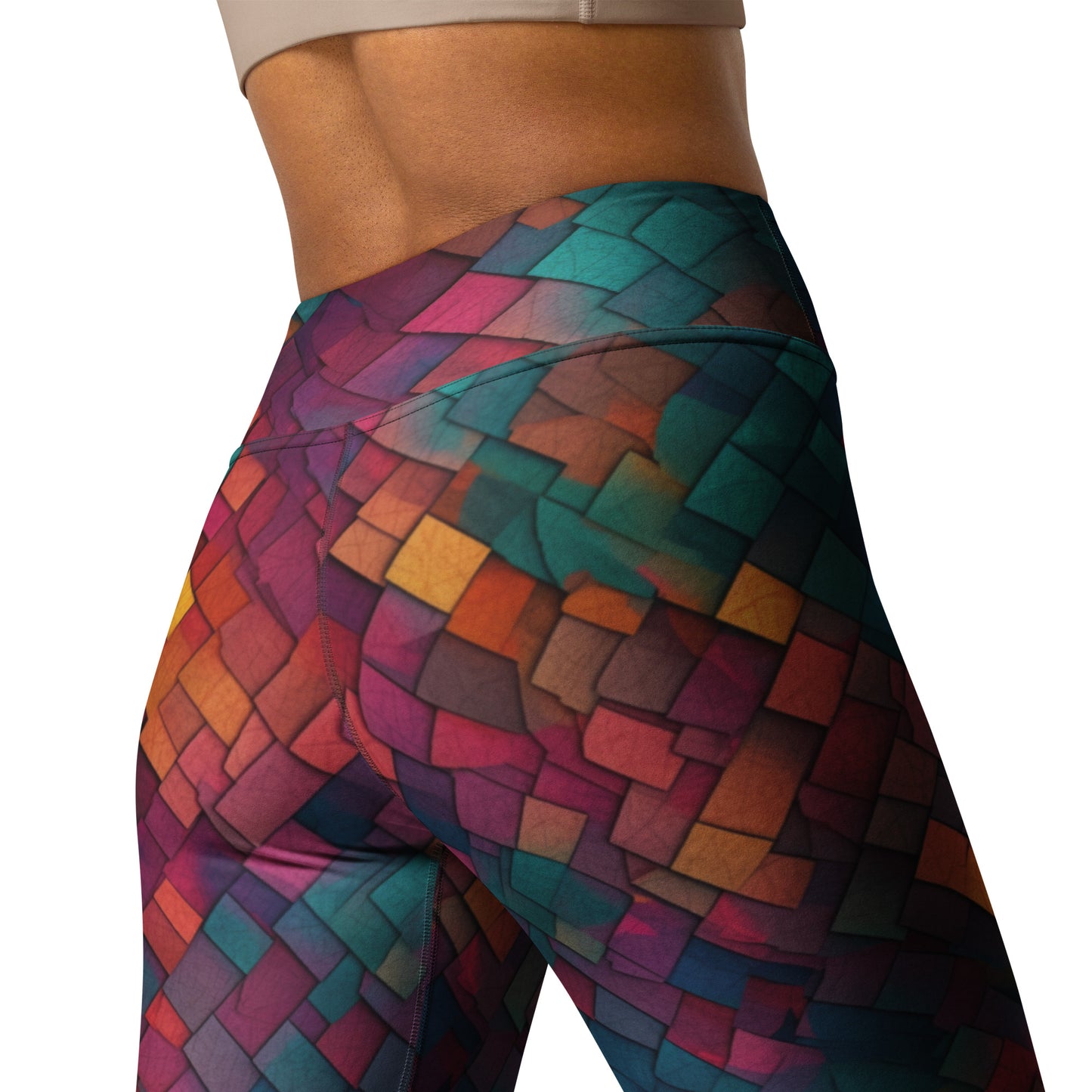 Colorful Geometric Pattern Yoga Leggings