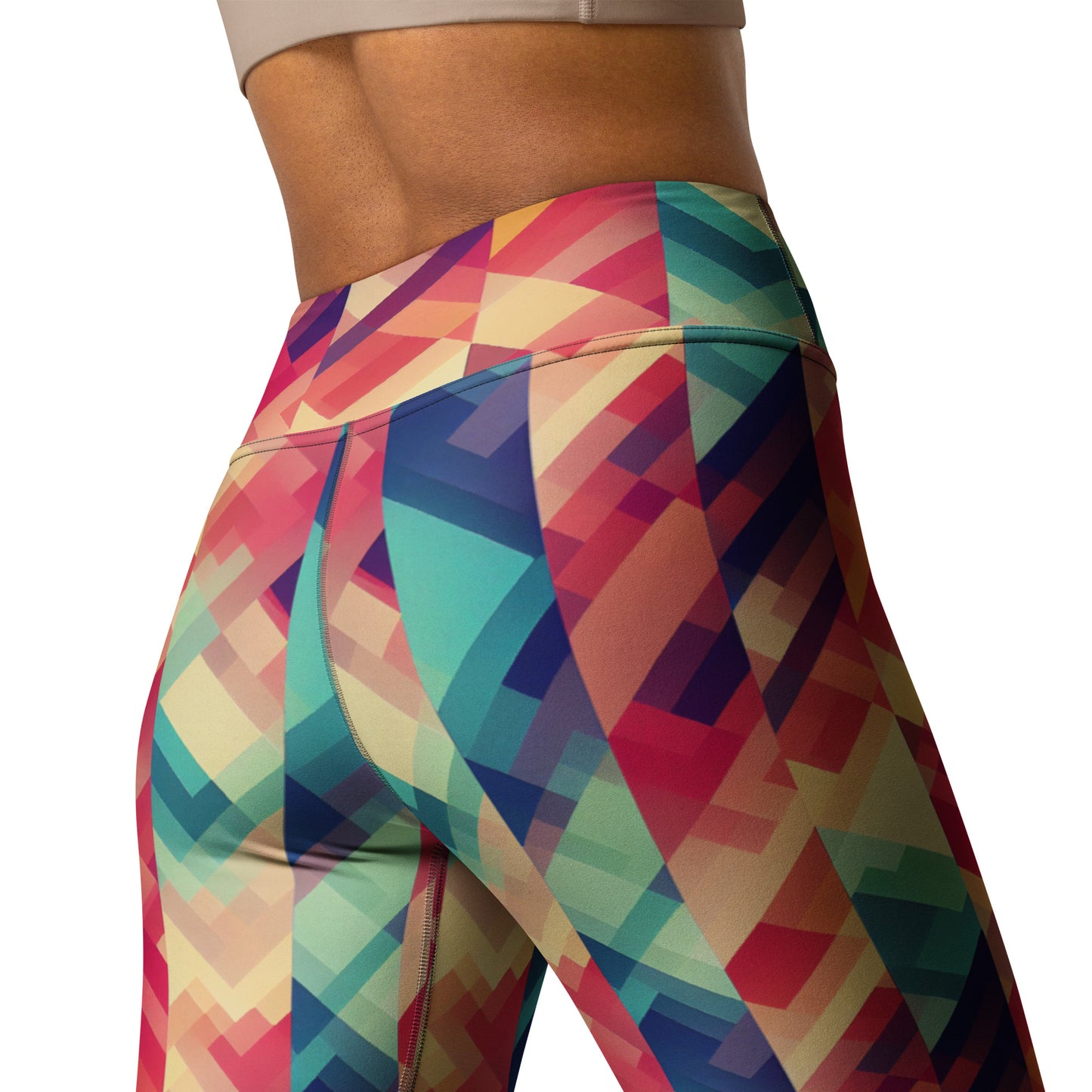 Multi Color Geometric Pattern Yoga Leggings