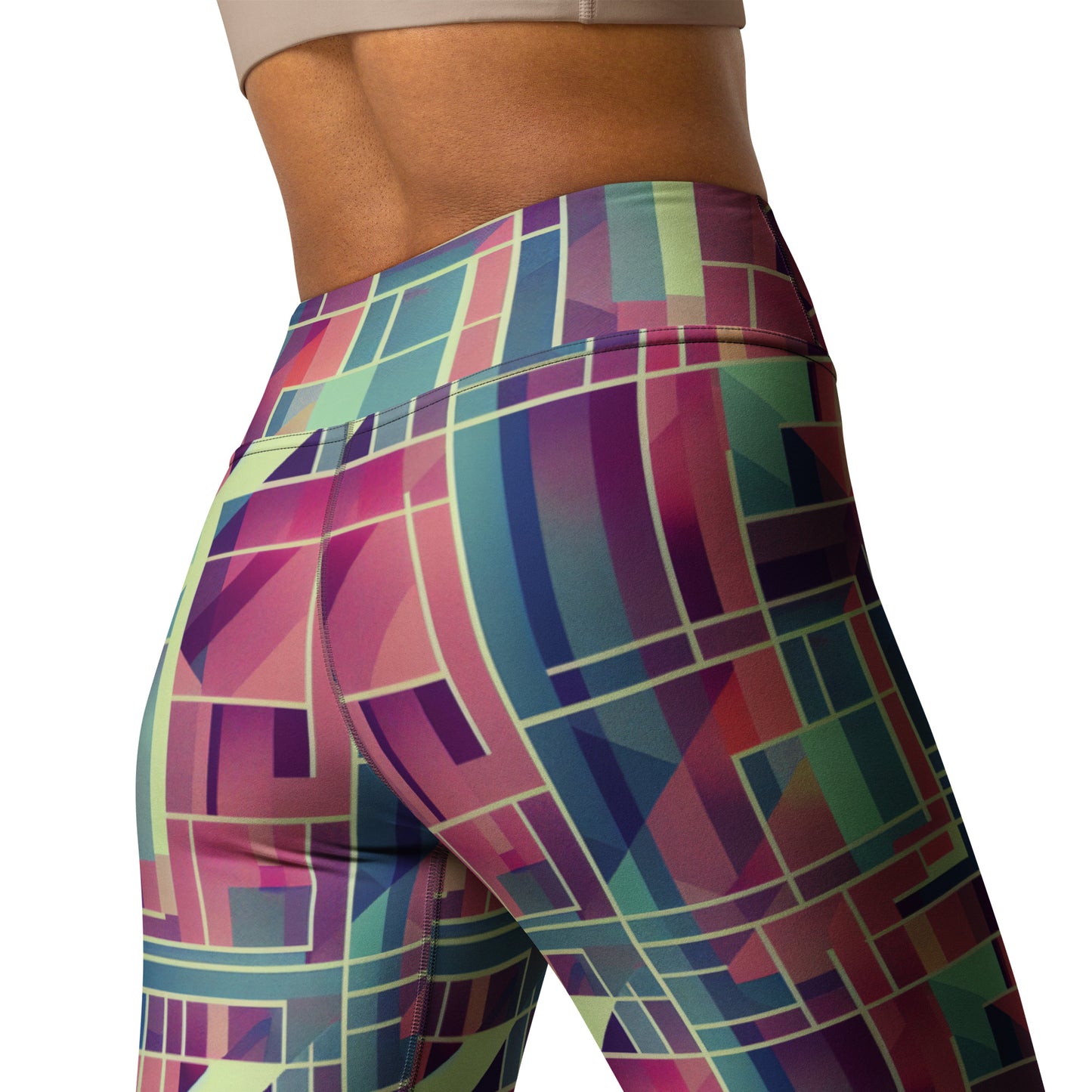 Square Geometric Pattern Yoga Leggings