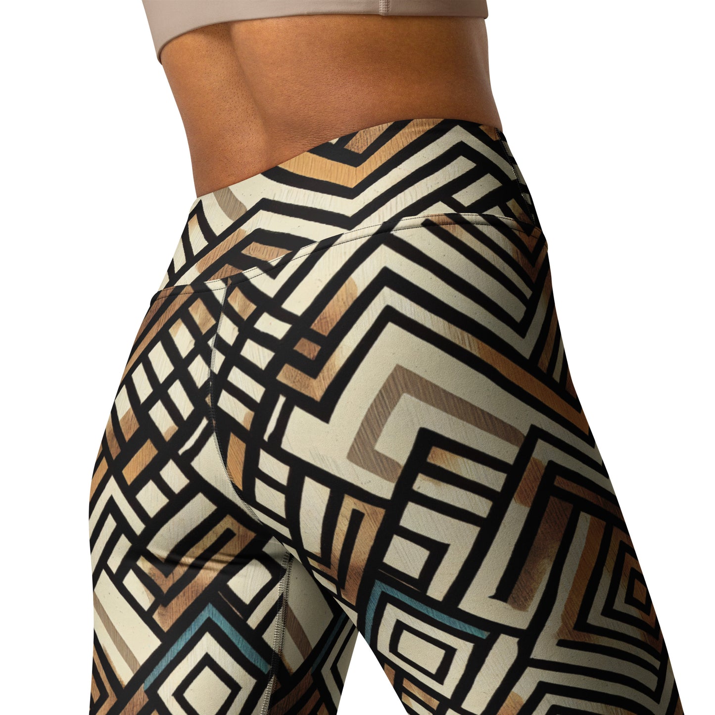 Square Geometric Pattern Yoga Leggings