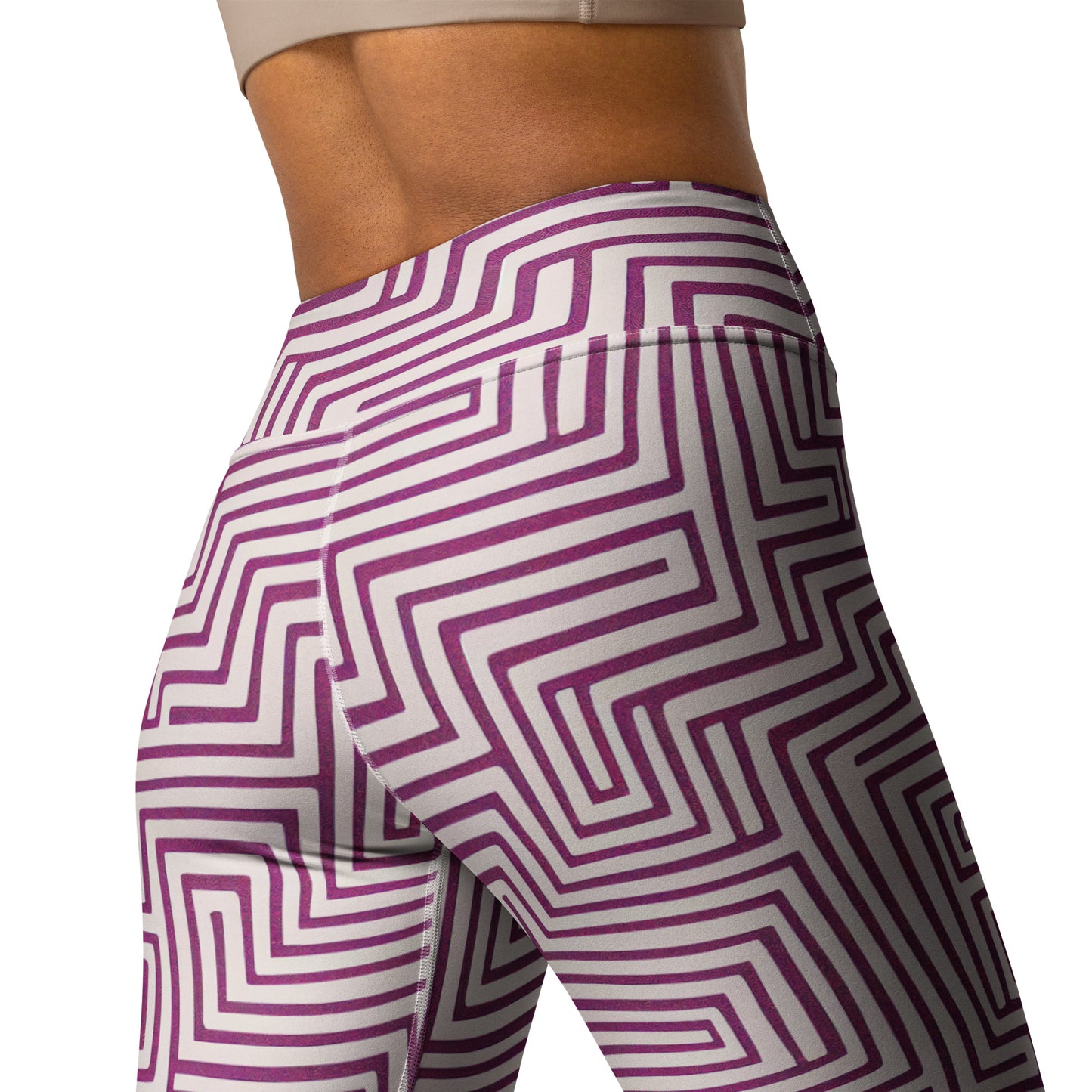 Purple Maze Pattern Yoga Leggings