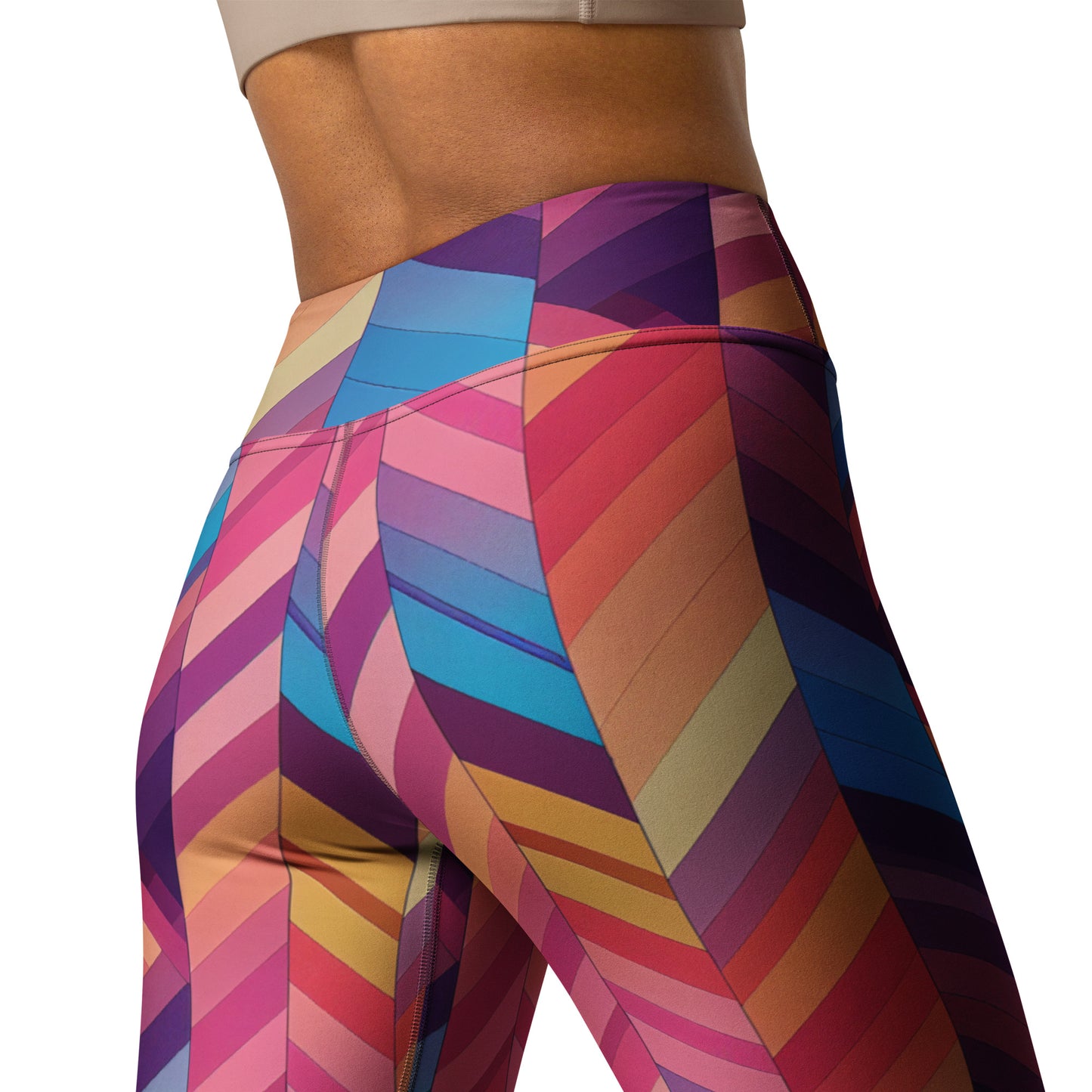 Geometric Wave Pattern Yoga Leggings