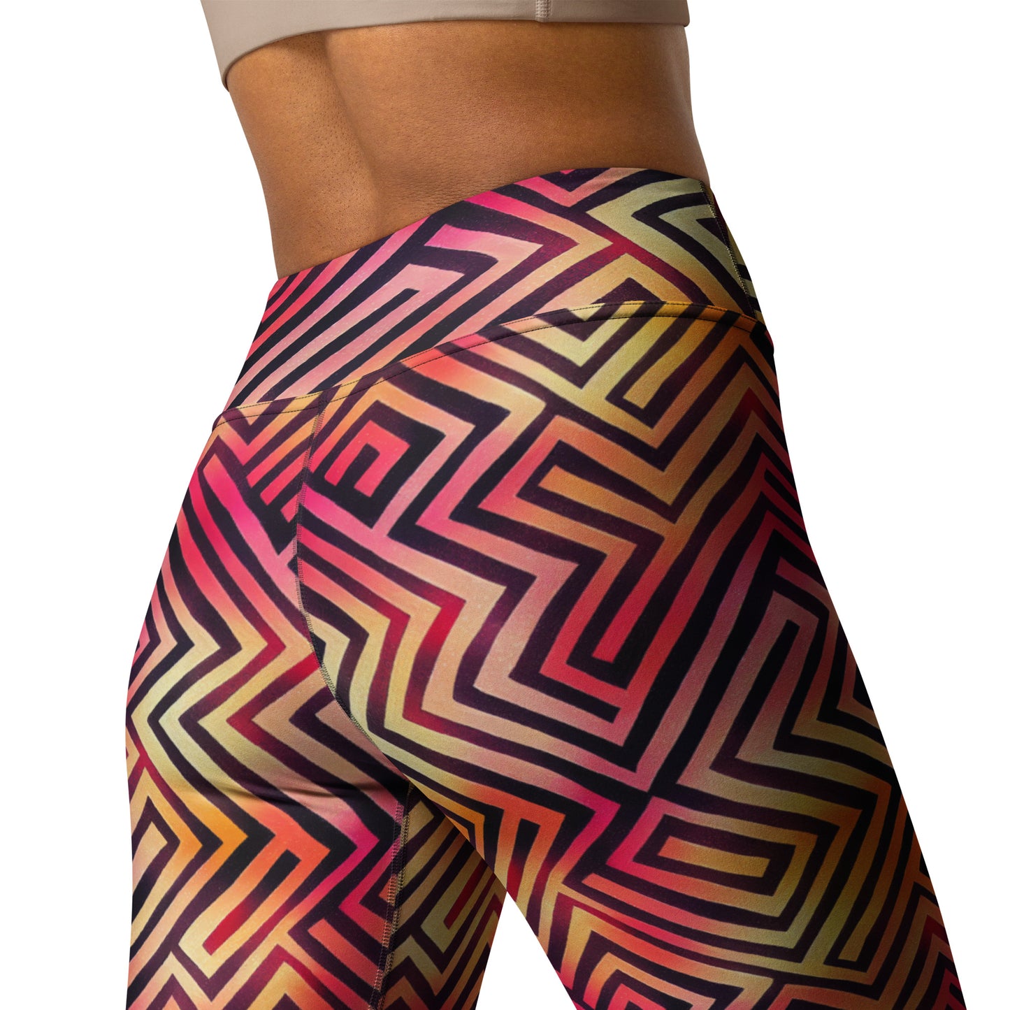 Colorful Maze Pattern Yoga Leggings