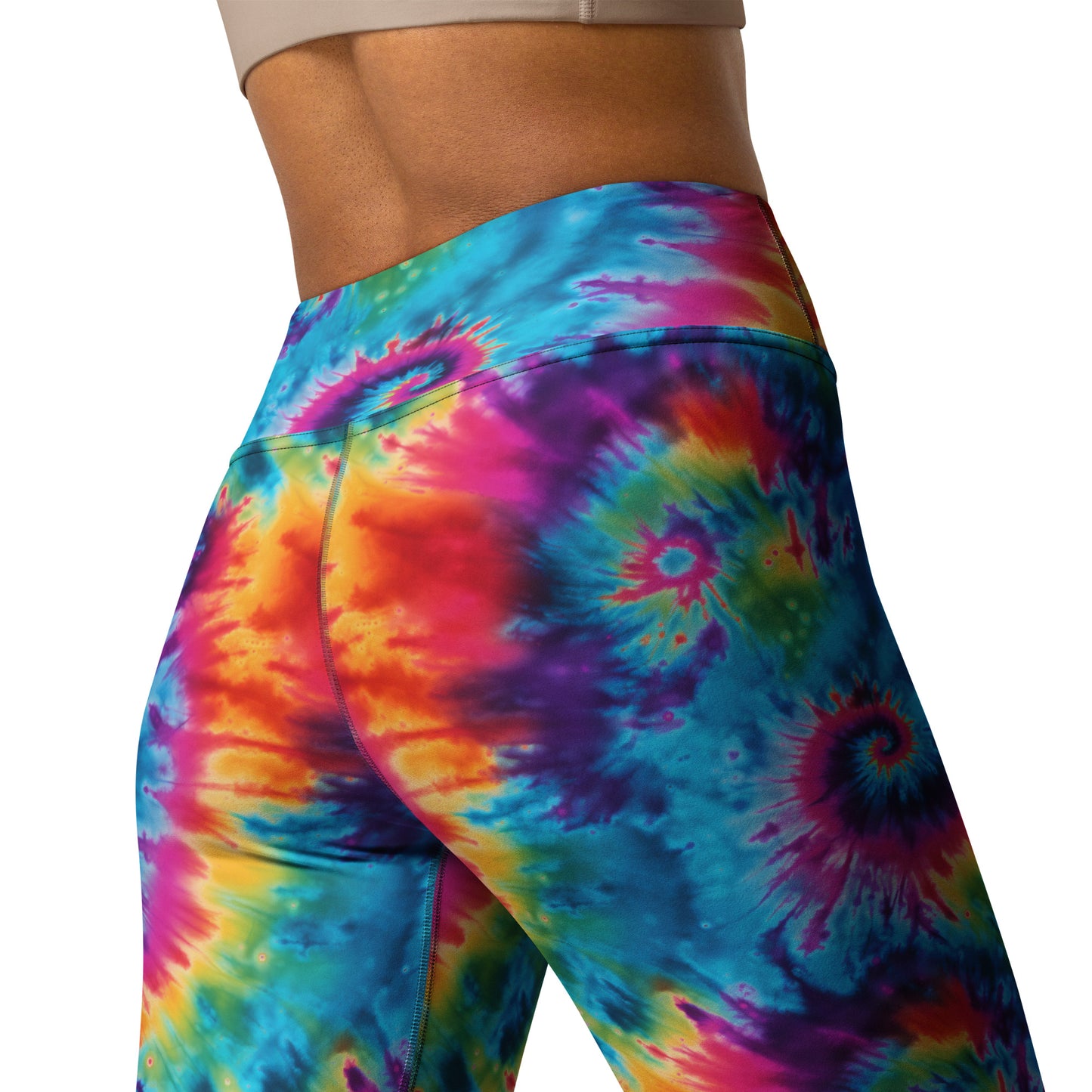 Rainbow Tie Dye Printed Yoga Leggings