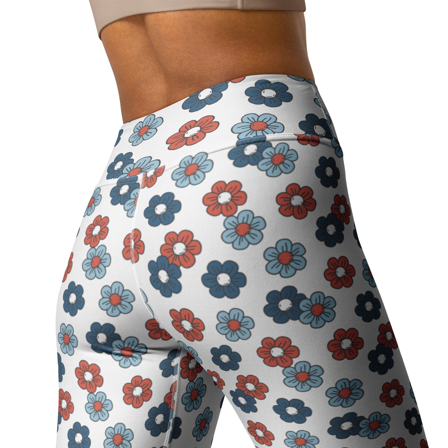 Patriotic Floral Printed Yoga Leggings