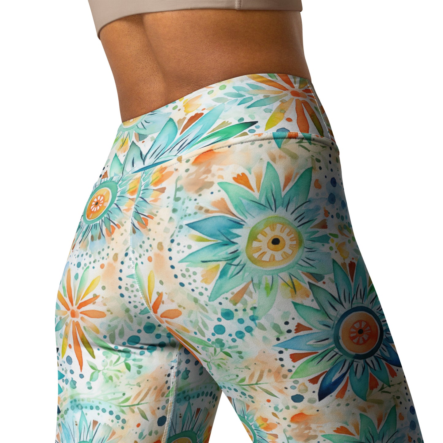 Flower Flash Printed Yoga Leggings