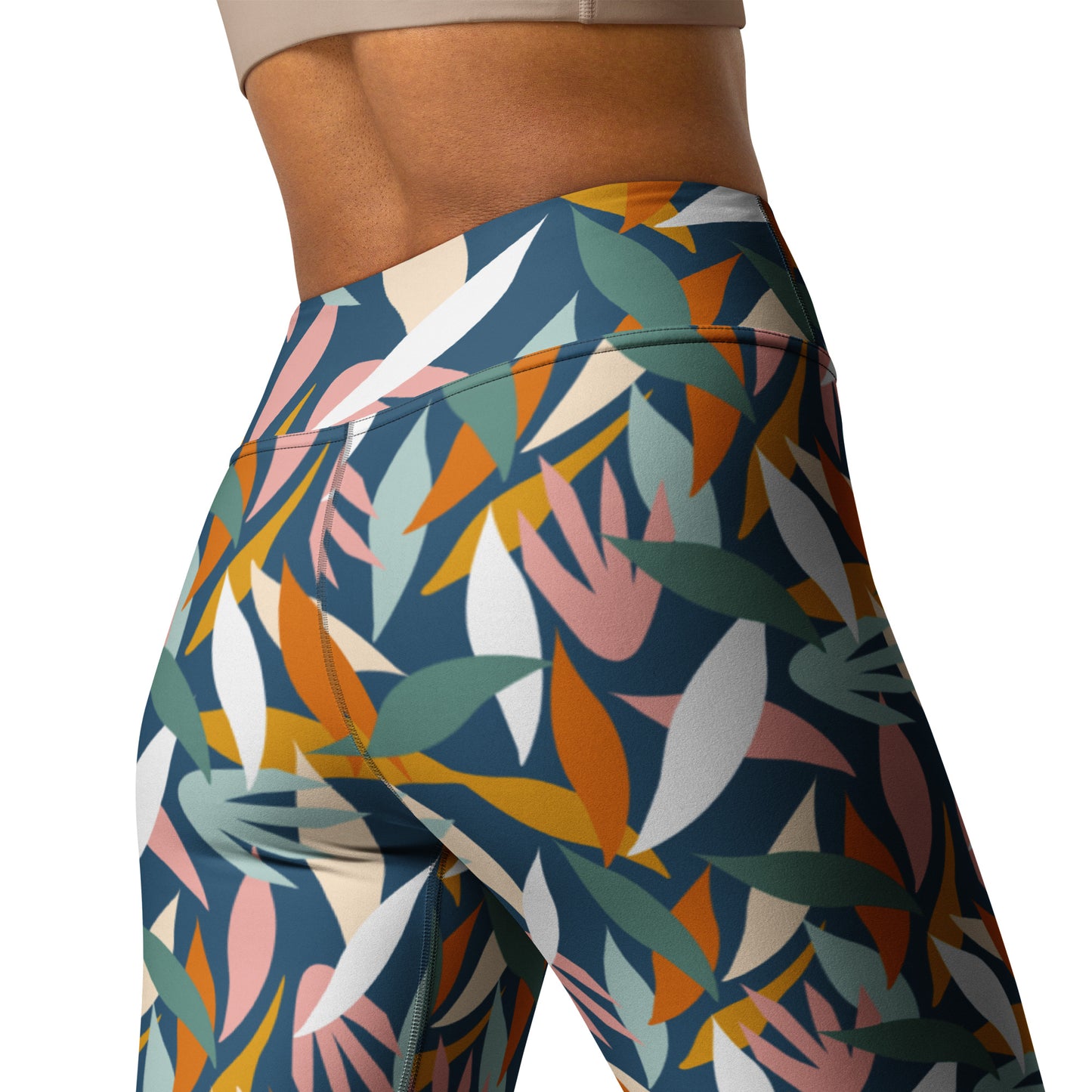 Colorful Leaves Summer Vibes Yoga Leggings