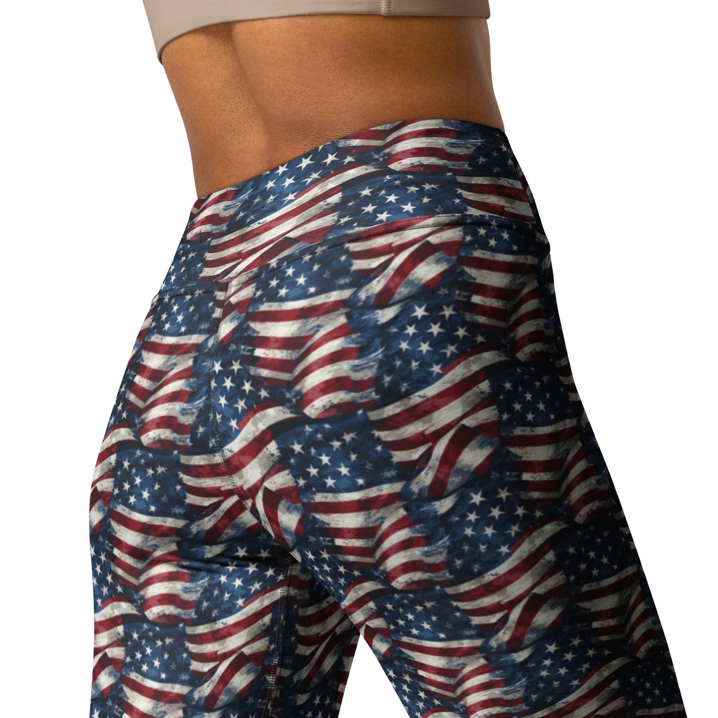 USA Flag Printed Patriotic Yoga Leggings