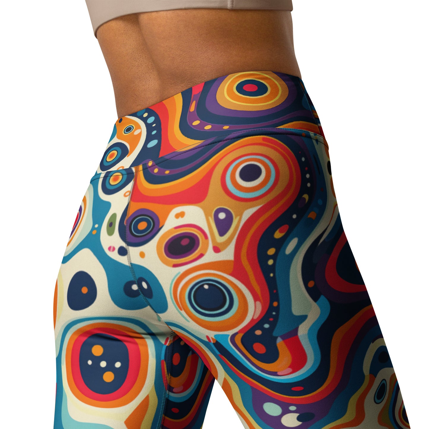 Psychedelic Circles Pattern Printed Yoga Leggings