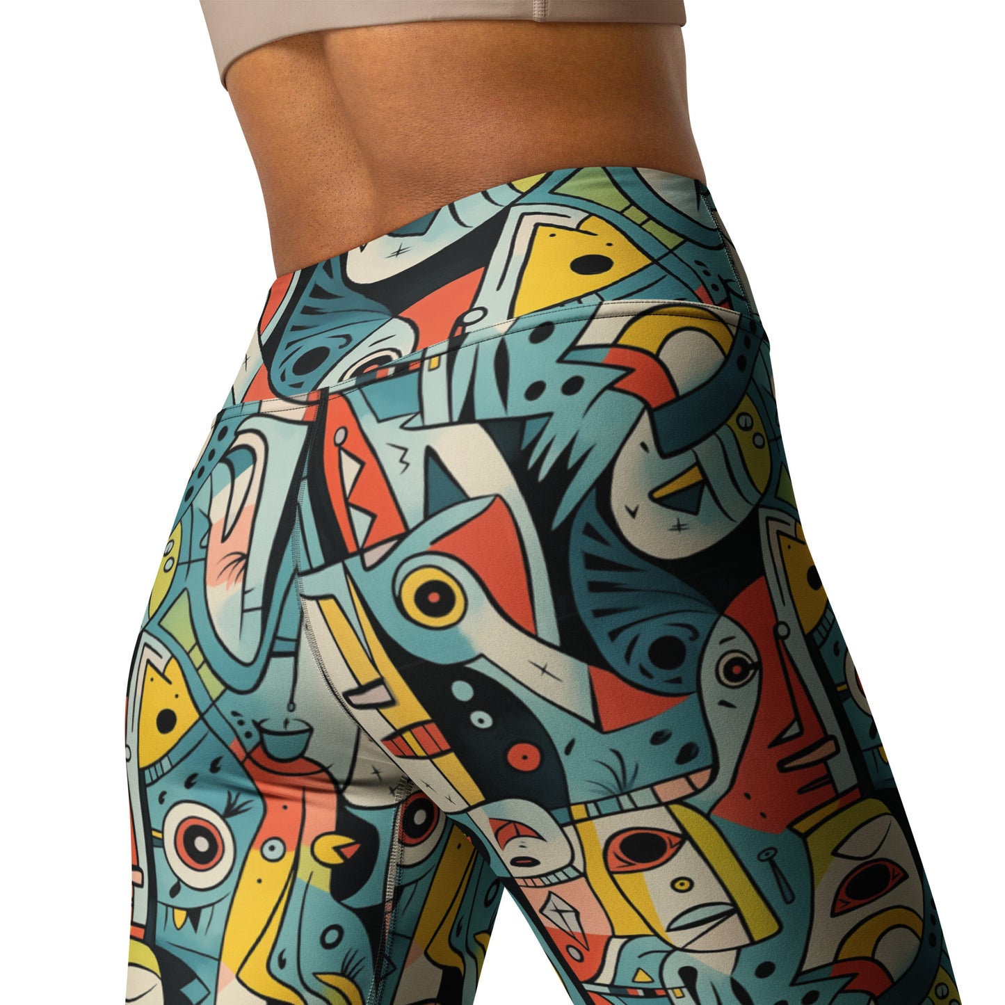 Pop Art Geometric Printed Yoga Leggings