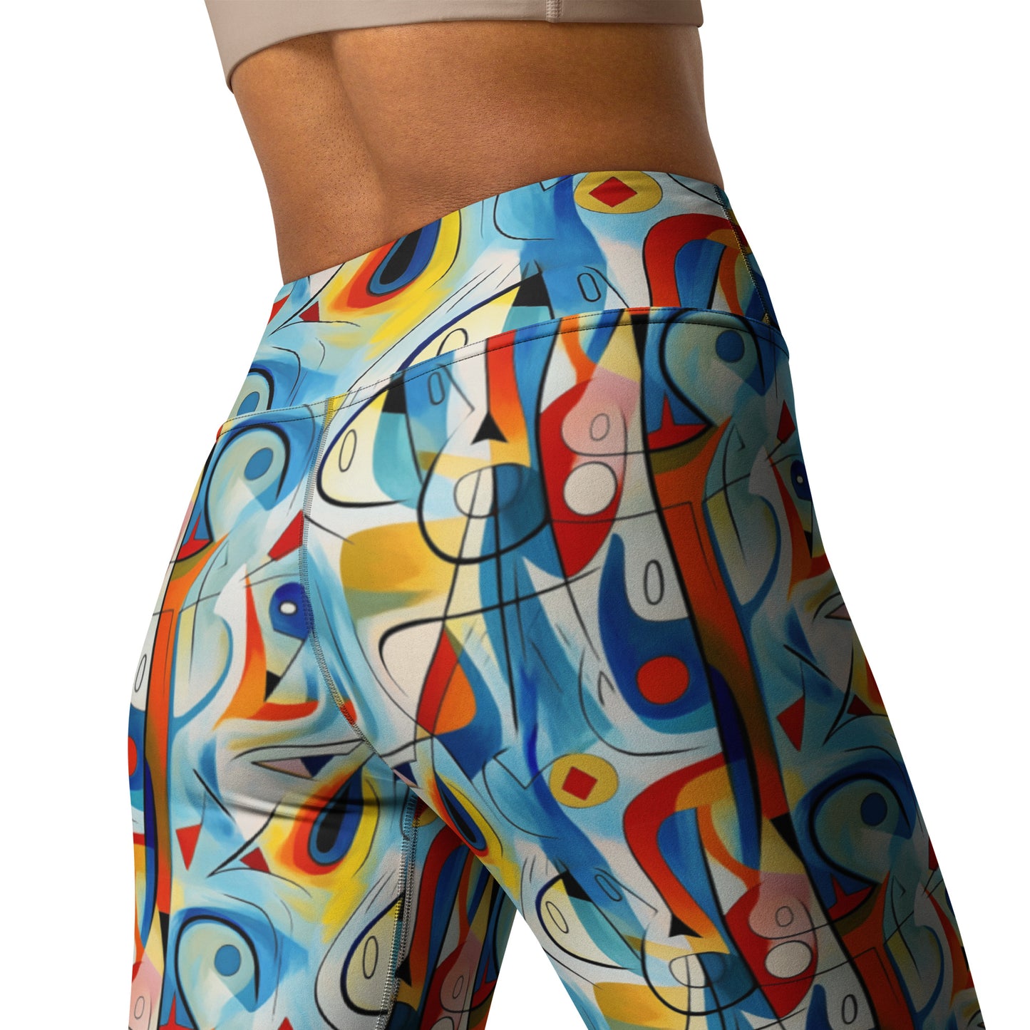 Geometric Pop Culture Pattern Printed Yoga Leggings