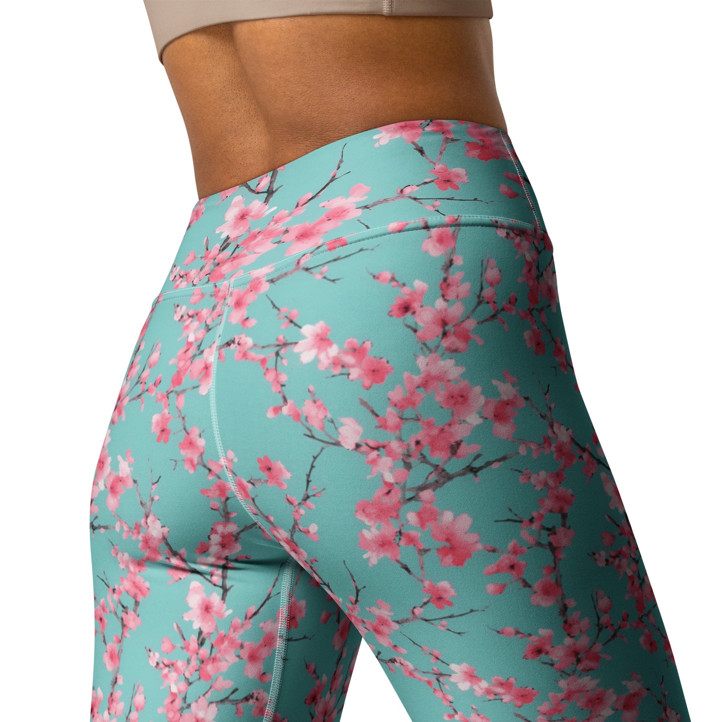 Cherry Blossom Printed Yoga Leggings