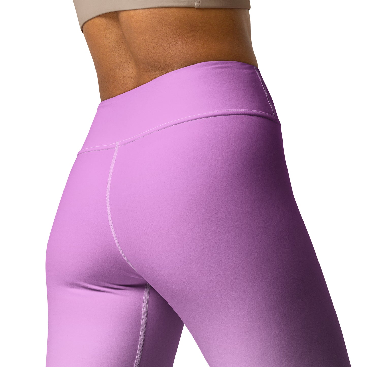 Ombre Pink to White Yoga Leggings