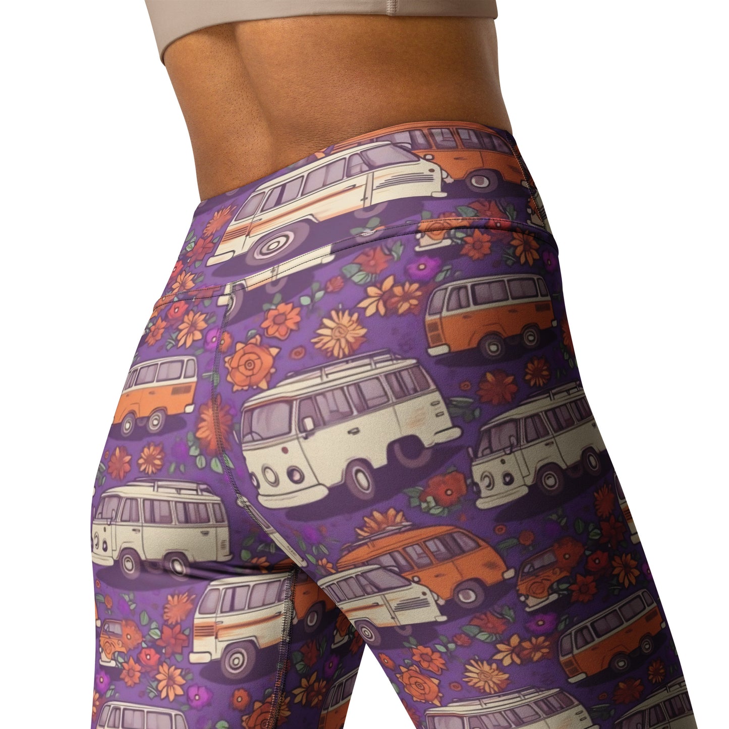 Groovy Vans Purple Hippie Yoga Leggings